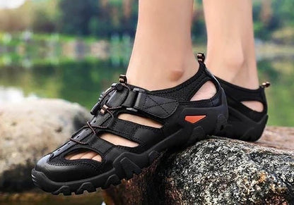 New Summer Mens  Sandals Genuine Leather Antiskid Breathable Outdoor Sandalias Trekking Casual Beach Shoe Male Loafers Big Size