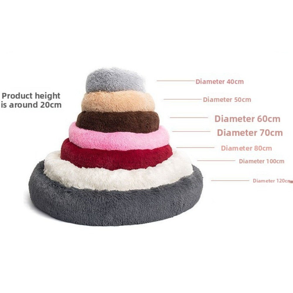 Camas redondas de pelúcia para cães e gatos, Tapetes de inverno para cães, Camas para animais de estimação, Suprimentos para animais de estimação