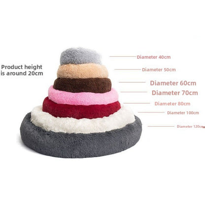 Camas redondas de pelúcia para cães e gatos, Tapetes de inverno para cães, Camas para animais de estimação, Suprimentos para animais de estimação