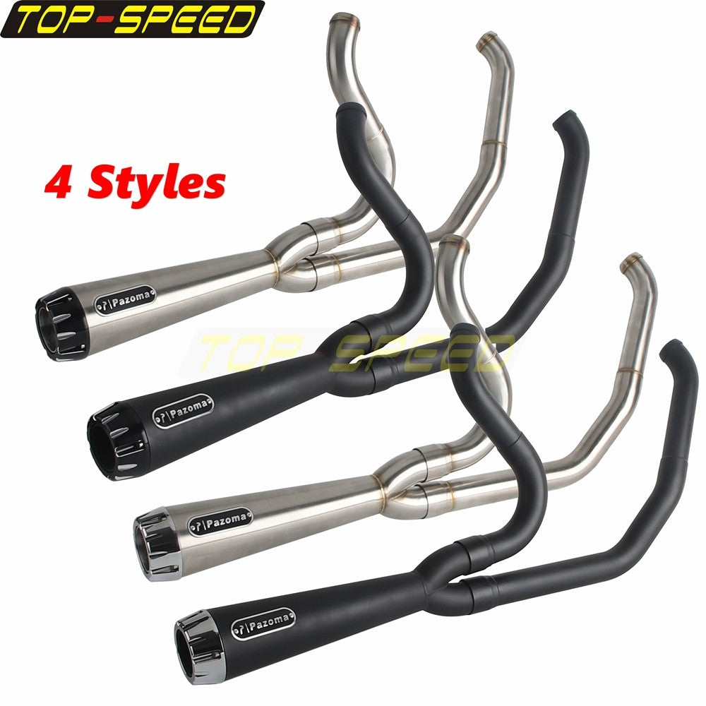 For Harley CVO Street Glide FLHXSE 2017-2025 CVO Road Glide ST FLTRXSTSE 2024-2025 2-Into-1 Exhaust Motorcycle Touring Mufflers
