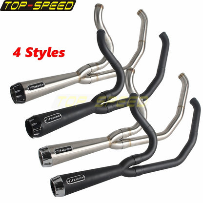 For Harley CVO Street Glide FLHXSE 2017-2025 CVO Road Glide ST FLTRXSTSE 2024-2025 2-Into-1 Exhaust Motorcycle Touring Mufflers