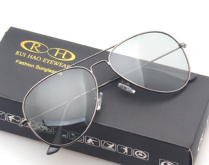 Óculos de Sol Polarizados Masculinos, Fotocromáticos, Modelo Aviador, Armação da Moda para Homens 3026