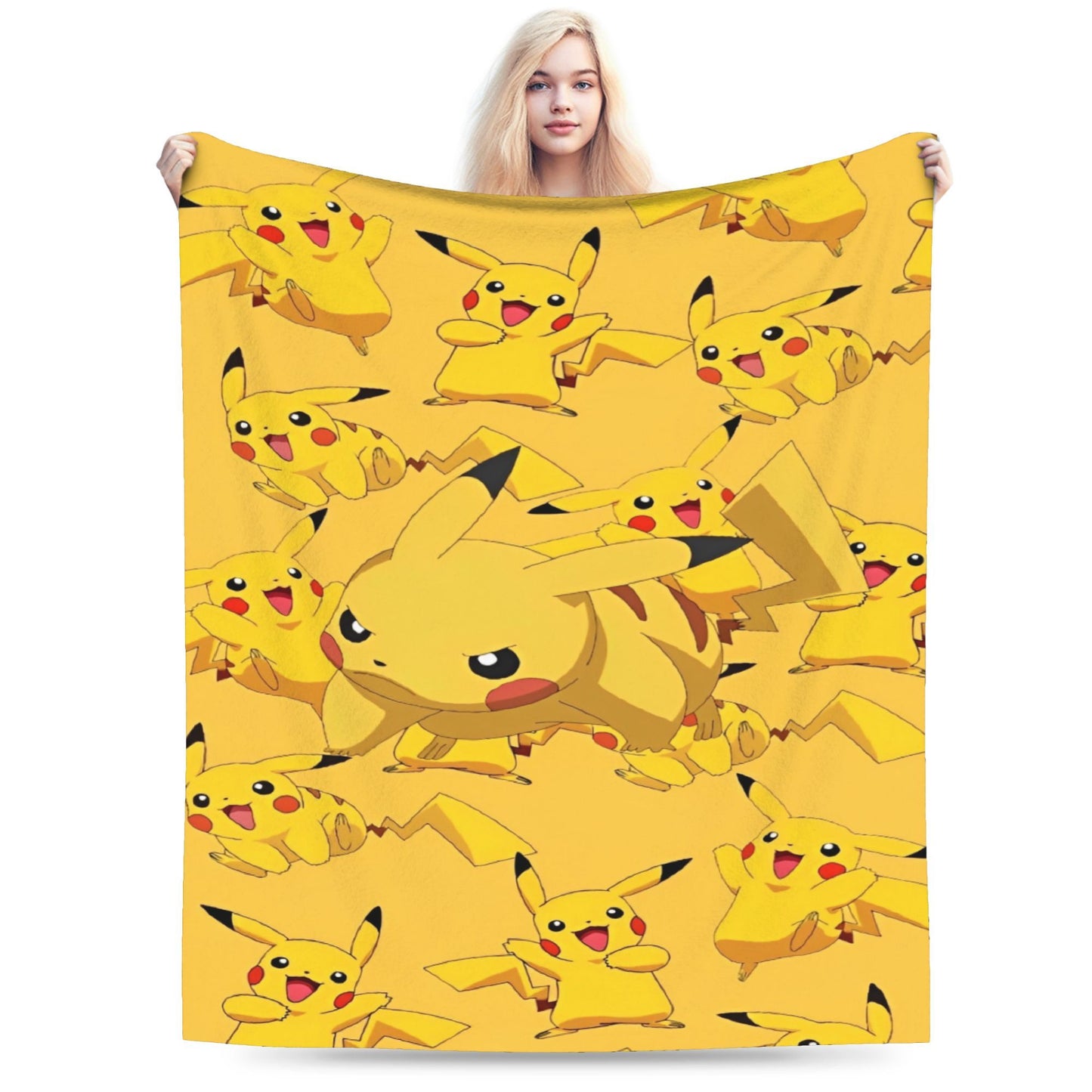 Cobertor de Flanela com Cena Clássica de Pokémon para Cama Super Quente, Mantas para Sofá, Cadeira, Piquenique, Colcha Engraçada, Capa para Sofá-Cama