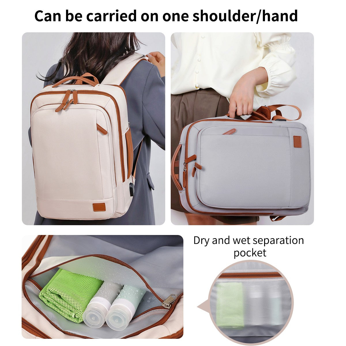 The New Unisex Backpack for Short-Distance Business Trips, Lightweight Travel Bag, Computer School Bag Storage Bag Combination