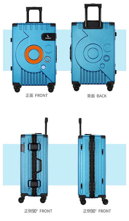 Fashion Aluminum frame travel luggage silent large-capacity trolley suitcase 20 inch suitcase carry on 24 inch password box