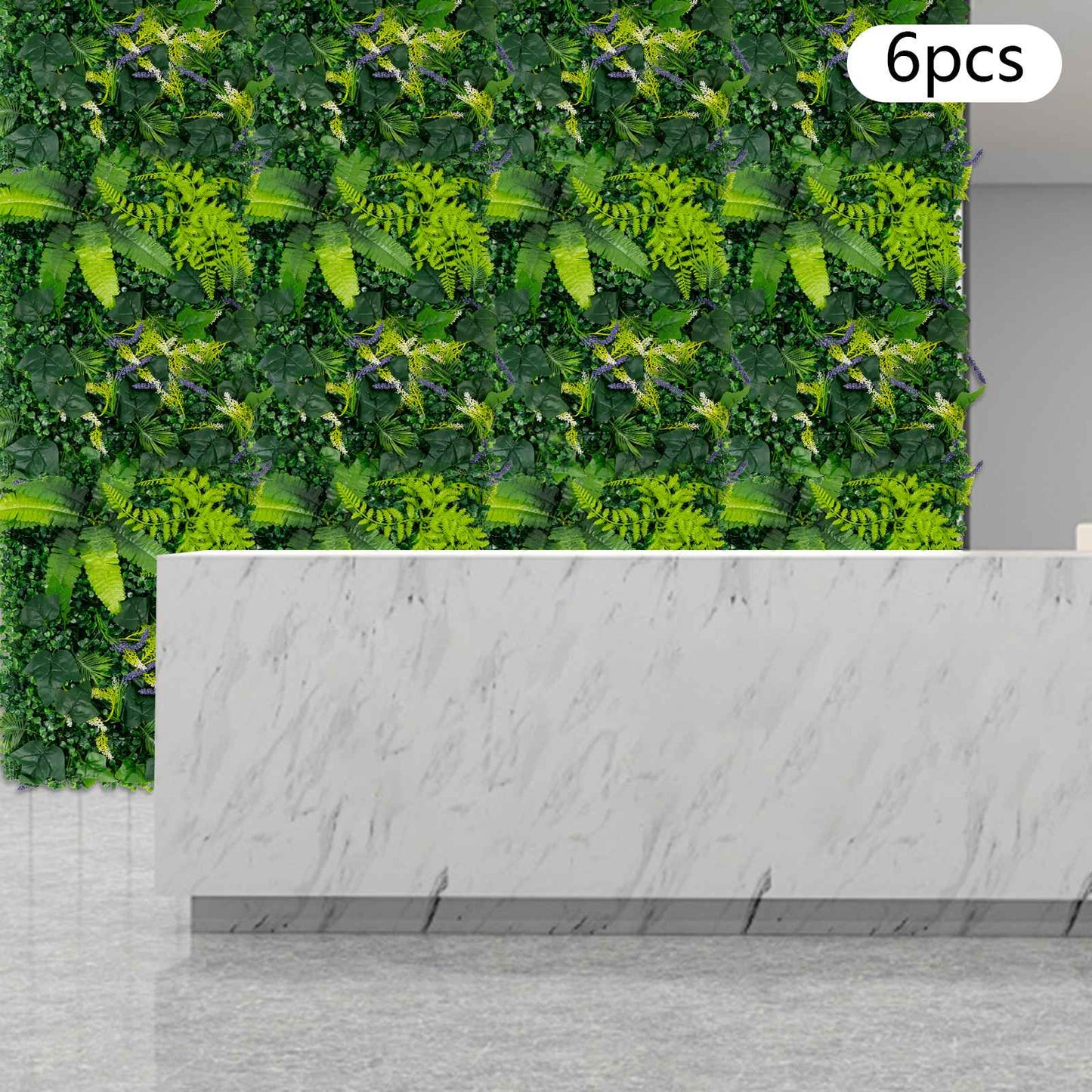 6 Pack Artificial Greenery Wall 60x40cm Faux Plant Panel for Garden Balcony Porch Wedding Party Indoor Outdoor Decoration