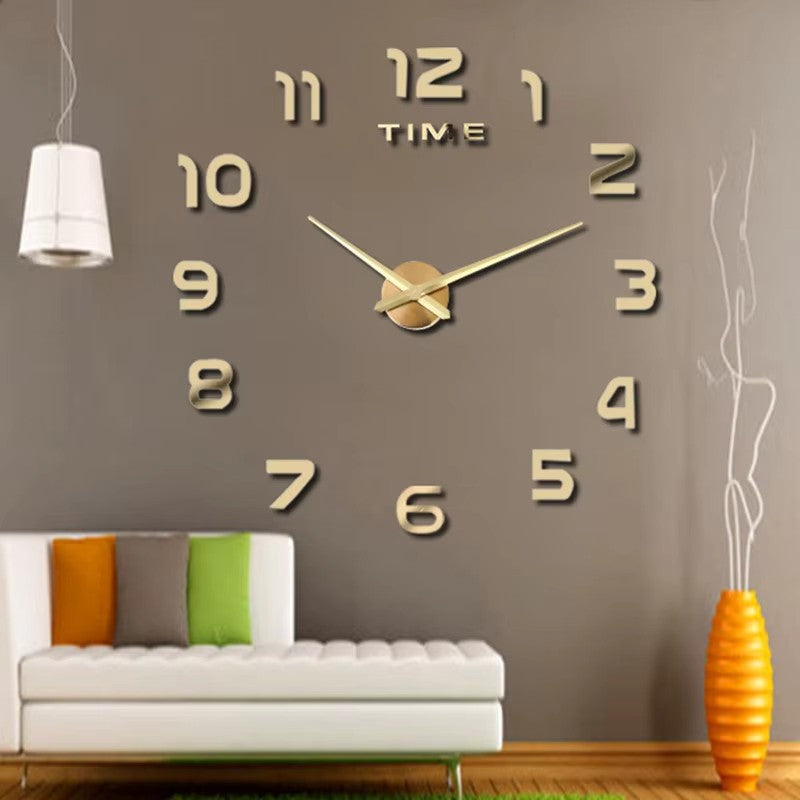 Large 3D DIY Wall Clock Giant Acrylic Mirror Clocks Frameless Big Horloge Home Decoration for Living Room Bedroom Wall Decor