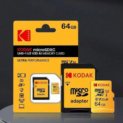 Cartão de Memória Micro SD Kodak 32GB-256GB - Alta Velocidade Classe 10 U3 UHS-I para Smartphones, Câmeras Digitais, Tablets e Drones Chri