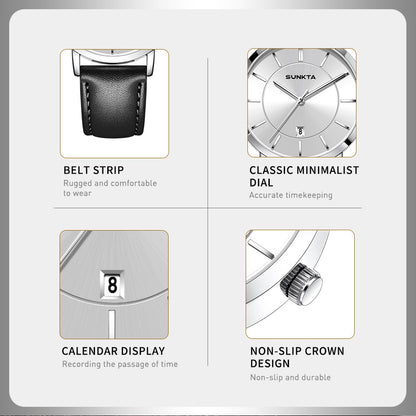 LIGE Sunkta Man Watch Fashion Luxury Waterproof Ultra Thin Date Casual Clock Leather Classic Quartz Watches for Men Reloj Hombre