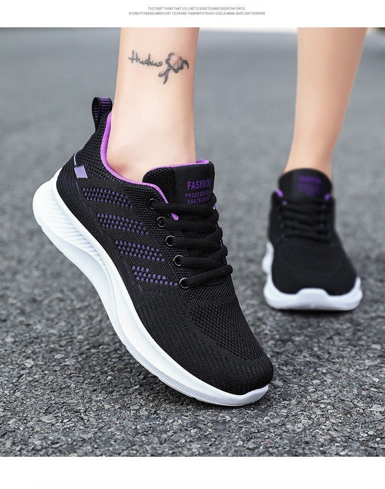 Litfun Women's Casual Sports Shoes Fashion Female Soft Bottom Sneakers Breathable Mesh Running Shoes Leisure Light Flats Shoes