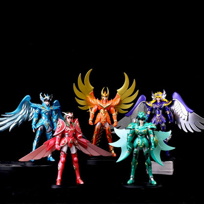 19cm Anime Cavaleiros do Zodíaco Boneco Fênix Ikki Hyoga Seiya Shiryu em Pé Coleção de Brinquedos Decoração Bonecas Japonesas