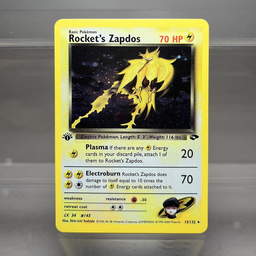 Cartas PROXY PKM Gym-Challenge/Neo-Genesis Lugia Typhlosion Rocket's Mewtwo PTCG Foil Game Collection Cards Game Toys