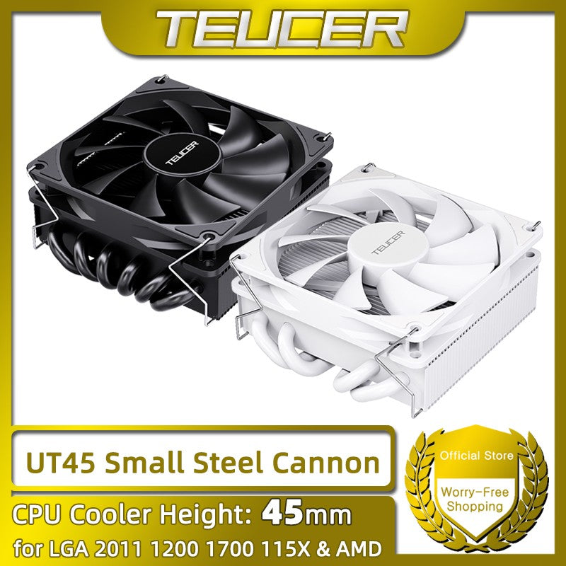 TEUCER UT45 Series CPU Cooler 45mm ITX Case Air Cooling Radiator with UT12015 FDB Fan for AM5 AM4 and LGA1700 1200 2011 for X99