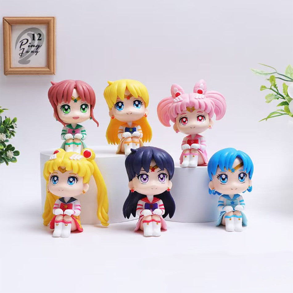 7cm Boneco de Anime de Sailor Moon Tsukino Usagi/Chibiusa/Kino Makoto Boneco de Ação Sailor Mars Júpiter Mercúrio Vênus Brinquedo Infantil