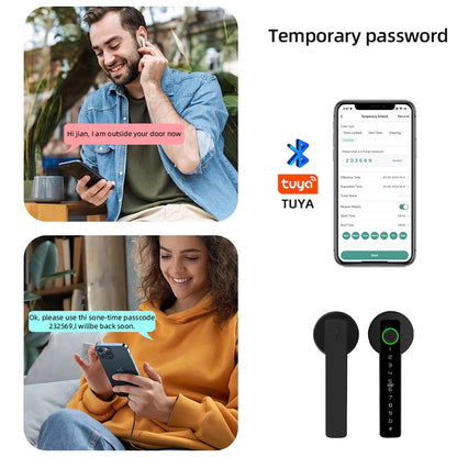 RAYKUBE M5 Tuya BLE Smart Fingerprint Door Lock Digital Electronic Lock with Password/Key/IC Card/ Smartlife/ Tuya APP Unlock