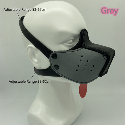 Role Play Costumes of Unisex Women Mens Cosplay Half Face Fetish Mask with Open Mouth and Nose Headgear Party Accessories