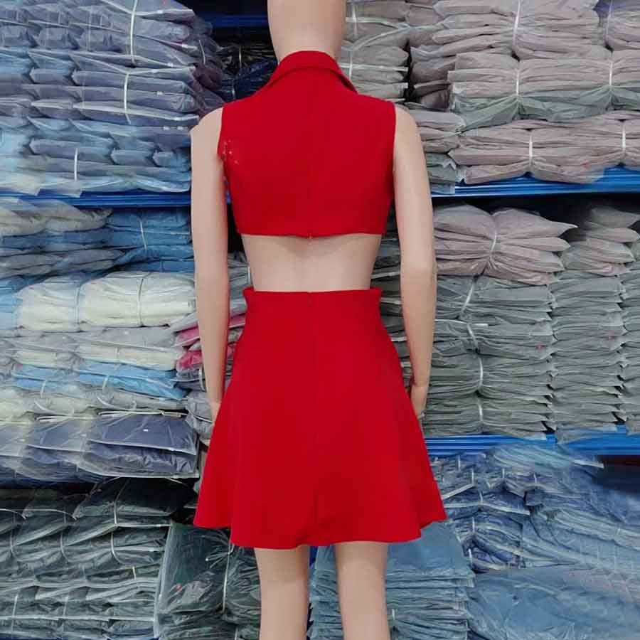 Sexy Hollow Out Sleeveless Dresses For Women Fashion Elegant Solid Lapel French Dress Summer Office A-line Robe Femme Black