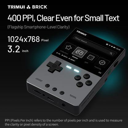 Metal Body Trimui Brick Hammer Console - 3.2" Ultra-Clear IPS Screen 3000mAh Open Source Handheld Retro Game Machine best Gift