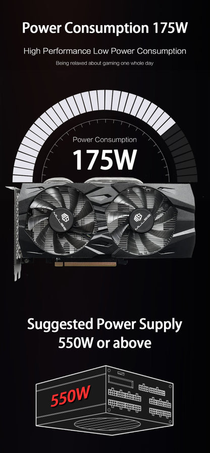 MLLSE RTX 2060 Super 8GB Placa de Vídeo para Jogos GDDR6 256Bit 8Pin PCI Express 3.0x16 rtx 2060 super 8gb games