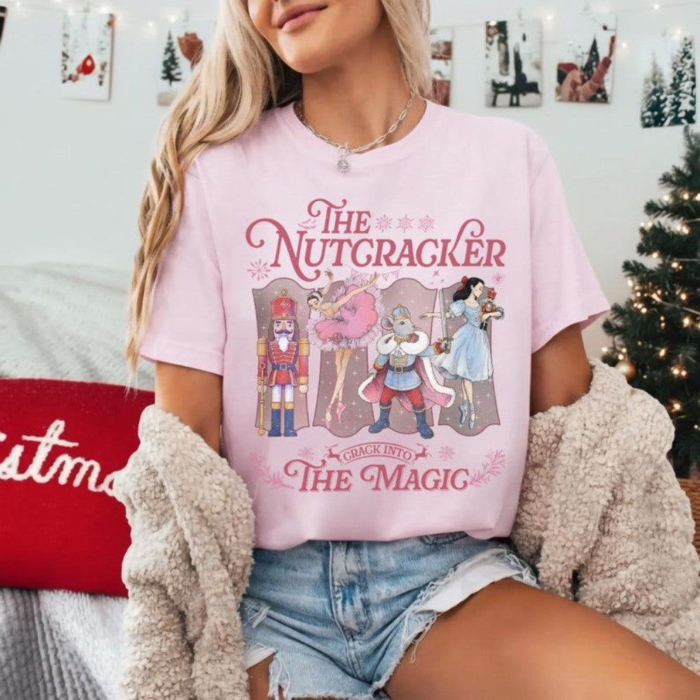 The Nutcracker Ballet Christmas Shirt Retro Nutcracker TShirt Sugar Plum Fairy Tee Christmas Gift for Ballet T-shirt Women Tops