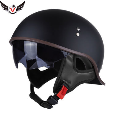 V Half-helmet for Harley Motorcycle Cocked Helmet Retro Helmet Lightweight Four Seasons Unisex Helmet Motorcycle Accessories