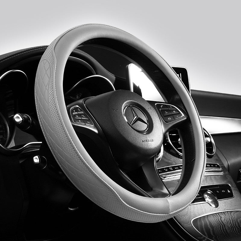 Motocovers Car  Anti-Slip Leather Steering wheel Cover Universal car Steering Wheel Protective Cover Fashion Style 38cm Type O D