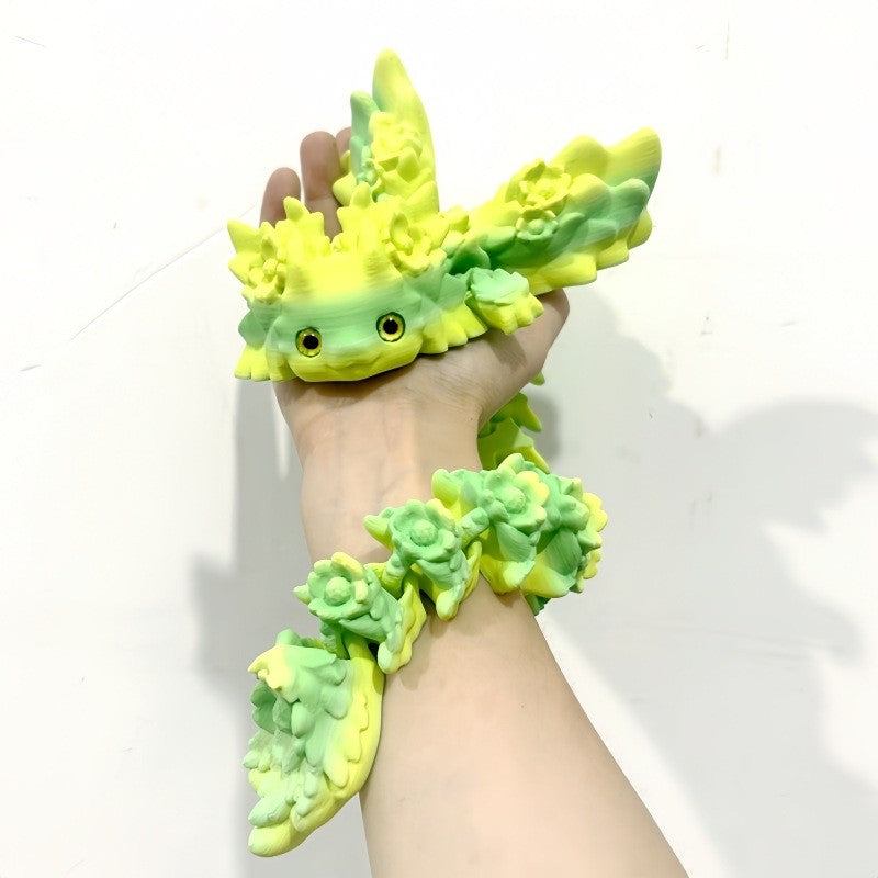 3D Print Toy Salamander Dragon Desktop Ornament 3D Print Animals Home Office Crafts Print Character Action Figure Christmas Gift