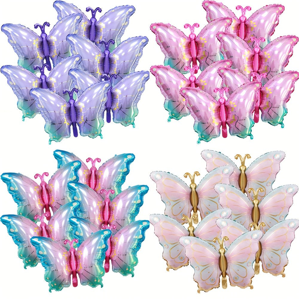 6pcs Colorful Butterfly Foil Balloons Butterfly Themed  Balloons Girls Birthday Party Wedding Baby Shower Decoration Gifts