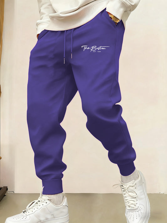 The Boston Est 1997 Prints Men'S Casual Sweatpants Elastic Waist Basic Trousers Comfy Autumn Pant Jogging Street Long Pants