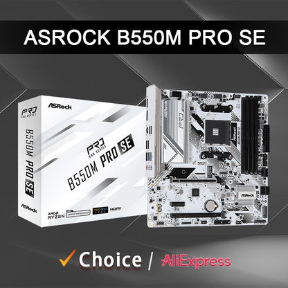 Placa-mãe ASRock Nova B550M Pro SE B550 AMD PRO565 Socket AM4 DDR4 128GB PCI-E 4.0 M.2 SATA III 4733+(OC)MHz USB 3.2