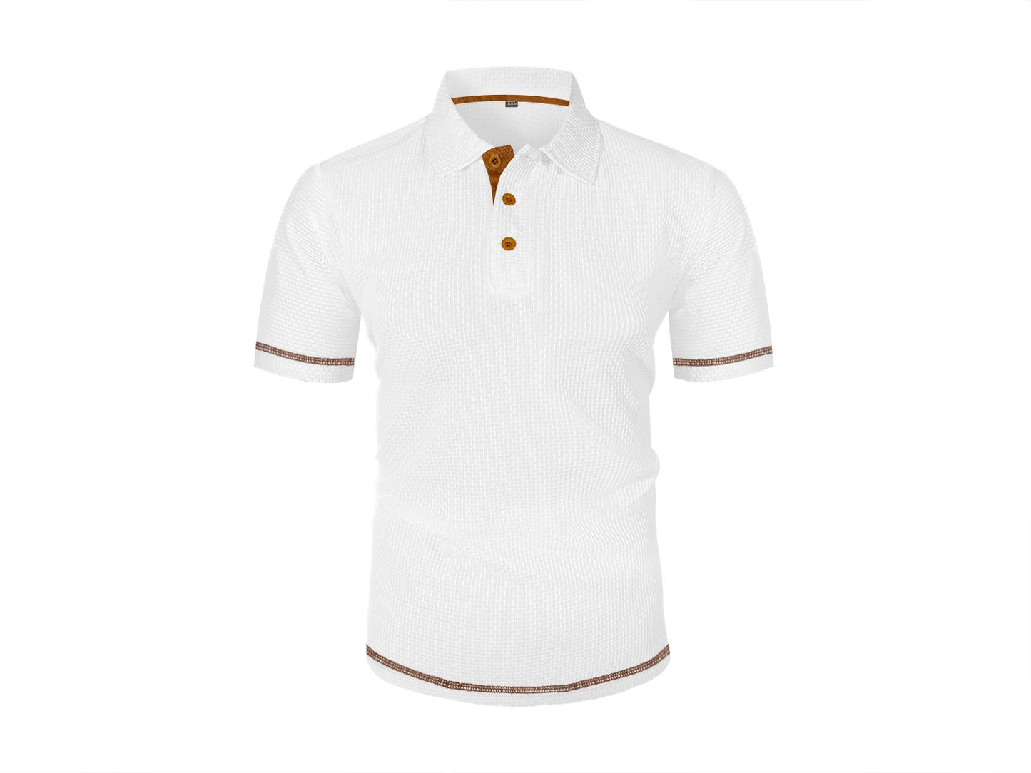 Summer ice silk lapel men's short-sleeved T-shirt men's clothing top