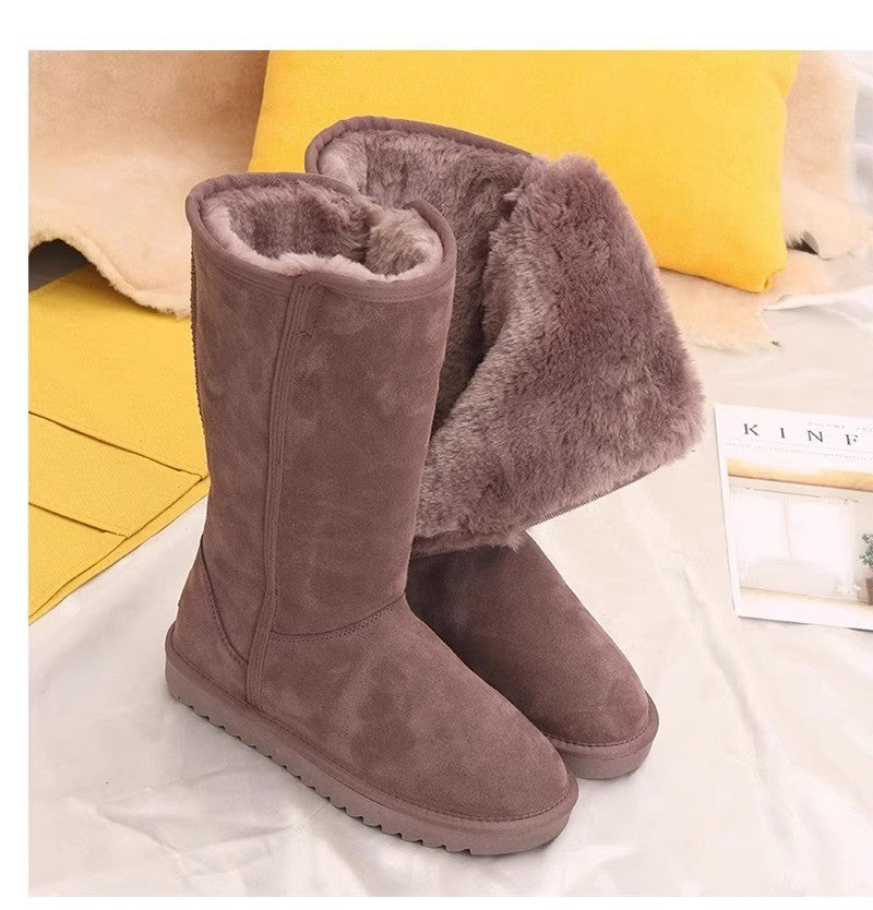 Women Classic Ladies Girls Winter Snow Boots 2024 Waterproof Warm Genuine Leather Fur Australia Plus Velvet Knee High Winter