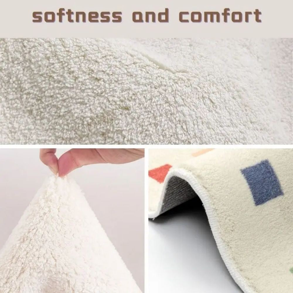 VIKAMA Cold White Car Carpet Digital Printing Technology Simple Home Decor Children's Play Cushion Bedroom Soft Plush Carpet