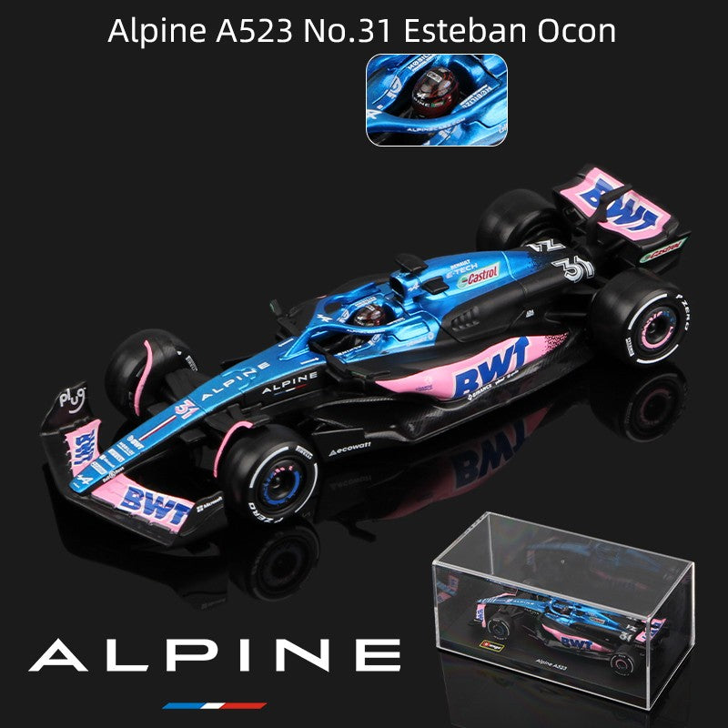 Bburago 1:43 Alpine F1 Team A524 2024 Liga Carro Miniatura Diecast Modelo #10 Pierre Gasly #31 Esteban Ocon Brinquedo Colecionável