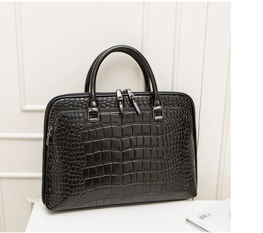 Motaora 2025 Women's Bag Leather Briefcase For 14-inch Laptops Women Professional Business Shoulder Bag Fashion Solid Handbags