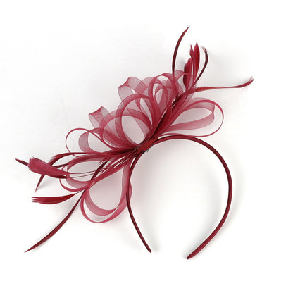Chapéu Fascinator Feminino Chique Coquetel Casamento Festa Igreja Acessório de Cabelo Moda Pena Grampo de Cabelo Noiva