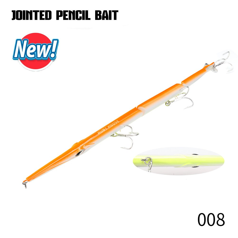 Isca Artificial Hunthouse Articulada Lápis 3 Seções 255mm/30.6g Agulha Sinking Swimbait para Anchova Robalo Material de Pesca