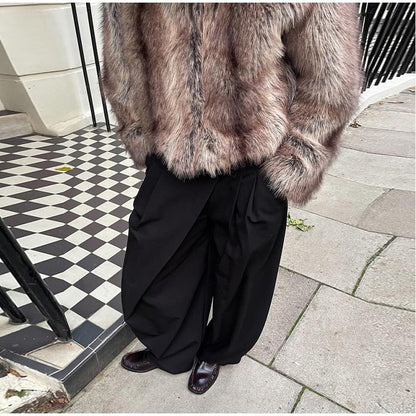 Warm Women's Hooded Faux Fur Cropped Coats Loose V-neck Full Sleeve Thicken Jacket Female 2025 Autumn Winter Lady Luxury Outwear