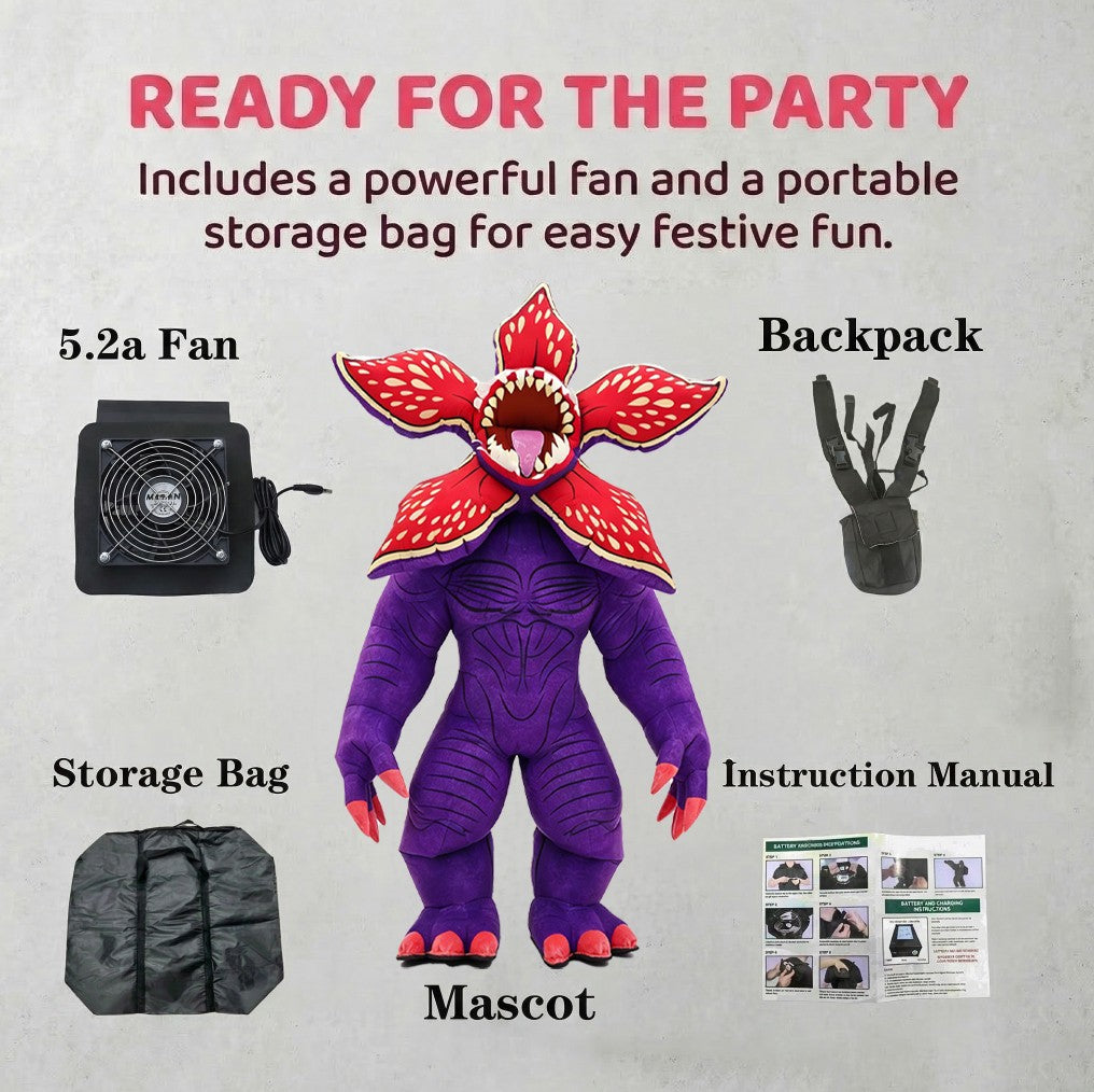 SAYGO Man Eating Flower Inflatable Costume Mascot Parade Adult Character Cosplay Birthday Halloween Party Event Plush Set