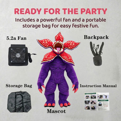 SAYGO Man Eating Flower Inflatable Costume Mascot Parade Adult Character Cosplay Birthday Halloween Party Event Plush Set