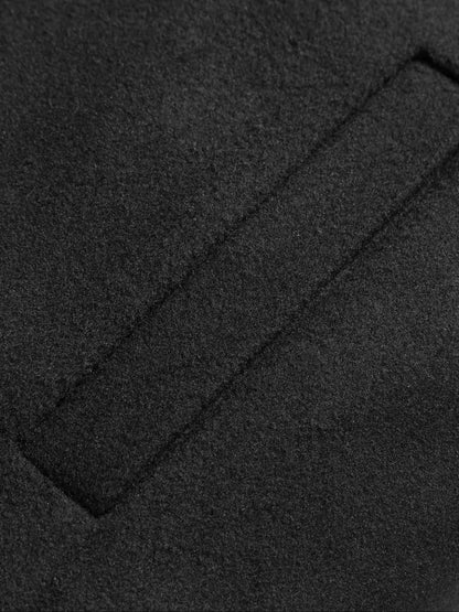 1 PCS Men's Woolen Overcoat, Long Sleeve Lapel Cardigan with Pockets, Casual Business Travel Daily Wear, All Seasons Outerwear