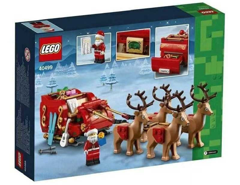 LEGO 40499 Trenó de Rena do Papai Noel para Meninos e Meninas - Brinquedo de Construção Educacional de Blocos de Montar Presente de Natal