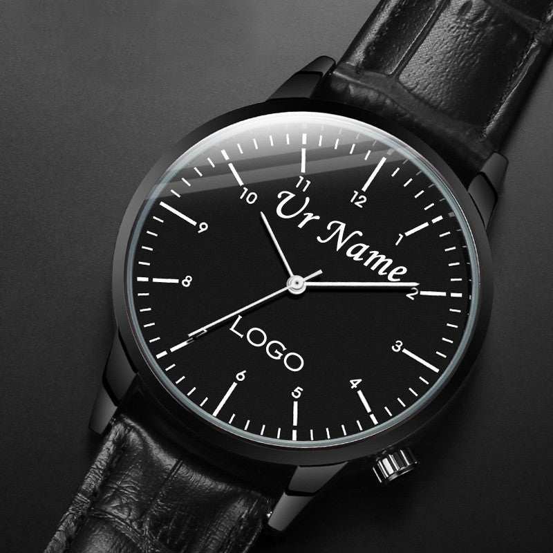 Free Personalized Engrave with Your Name Logo Text Men's Women's Mesh 3 ATM Water Resistant Wristwatch Customized Wrist Watch