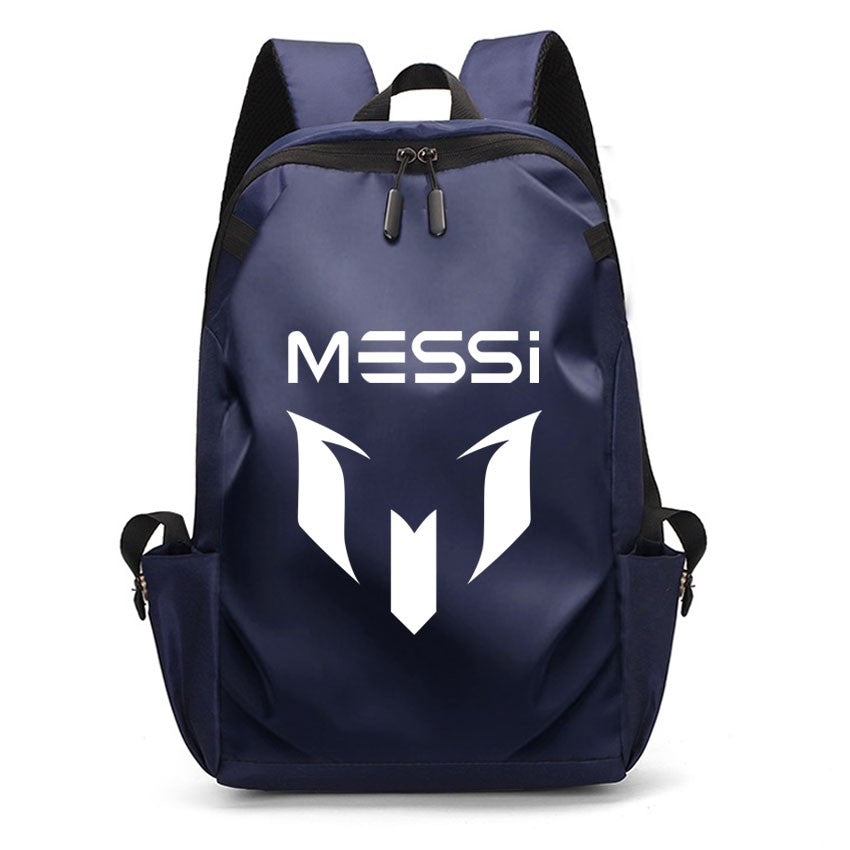 Mochila Escolar MESSI de Futebol para Meninos e Meninas, Mochila Unissex para Estudantes Universitários, Mochila para Notebook Feminina Masculina, Mochila para Adolescentes com Porta USB
