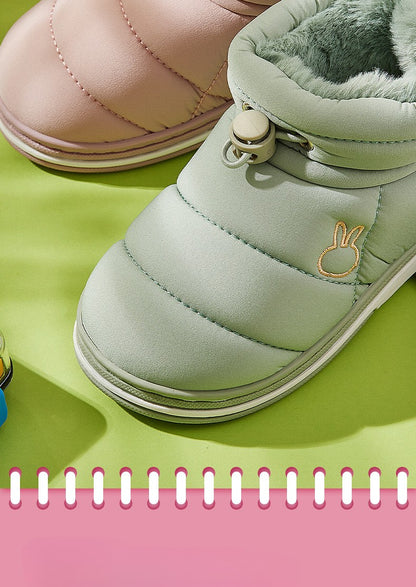 Children's Thick Furry Boots Winter Season Cartoon Warm Shoes Boys Girls Kids Home Cotton Slippers Heel Outdoor Baby Snow Boots