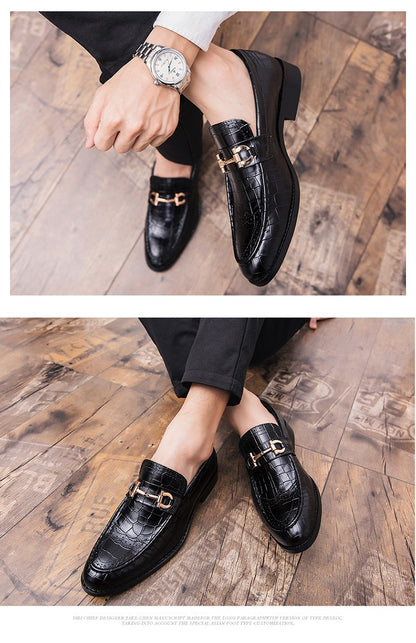 Autumn Brock leather men's head layer cowhide British Korean version breathable business dress casual wedding leather shoes