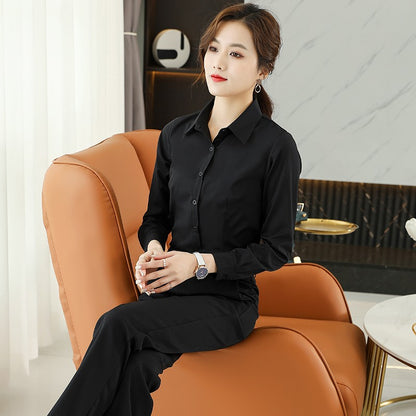 Formal Dress Women Shirt Long Sleeve Blouse New Black Shirt Women Tops 2024 Fashion Women Clothing Basic White Shirts OL Blouses