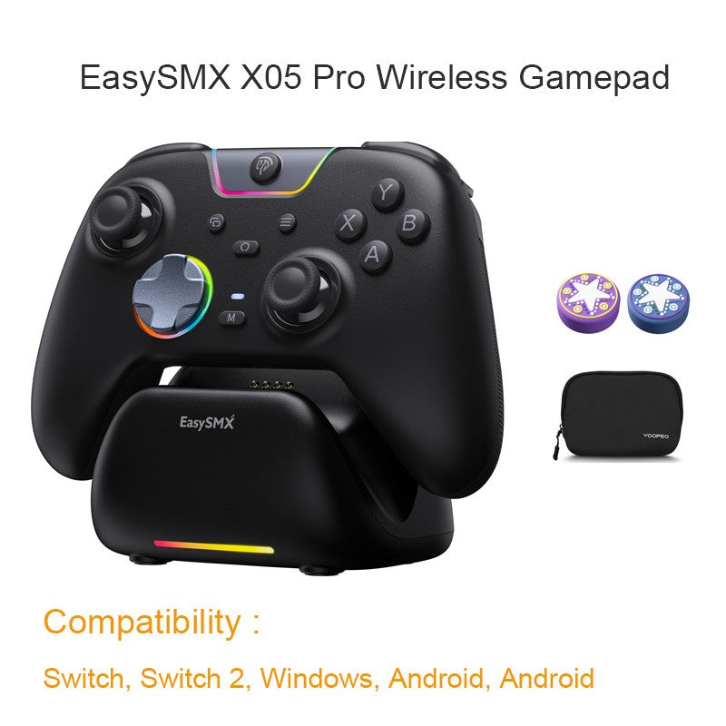 EasySMX X05 Pro Wireless Gaming Controller, Gamepad with Charing Dock for PC Nintendo Switch iOS Android with Dual Rumble Motors