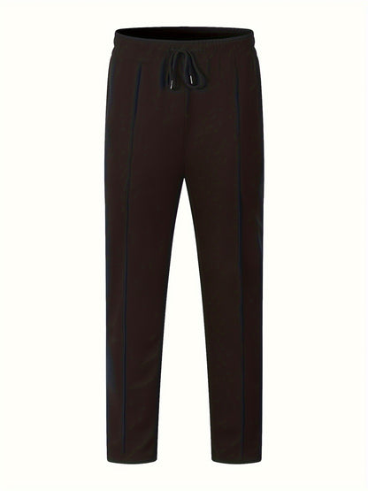 Calça Masculina Casual de Waffle de Cintura Média Calça Leve e Elegante Adequada para Todas as Estações