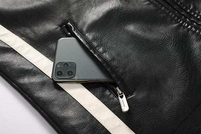 Mens Vintage Motorcycle Jacket 2024 Men Fashion New Biker Leather Jacket Male Embroidery Bomber Coat Winter Fleece Pu Overcoat